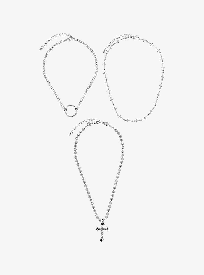 Social Collision O-Ring & Cross Necklace Set