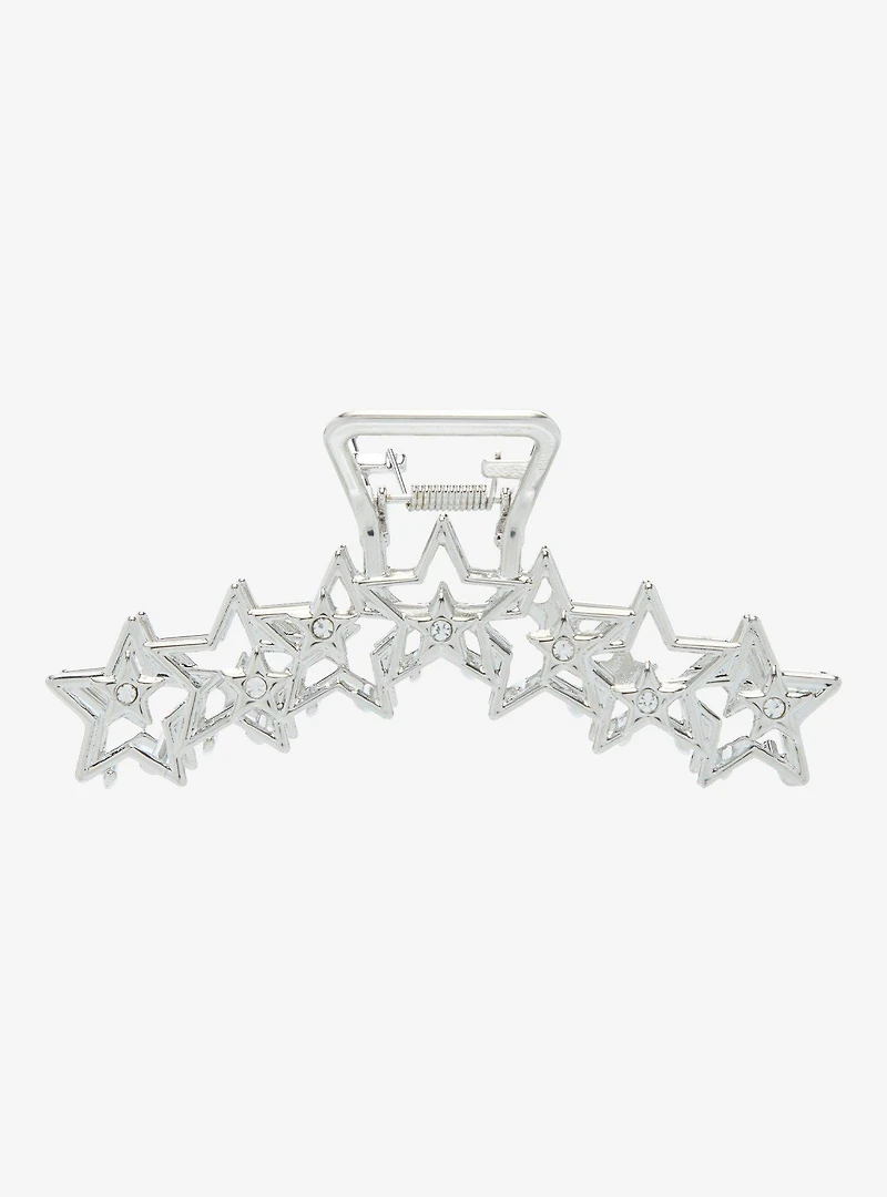 Silver Star Gem Claw Hair Clip