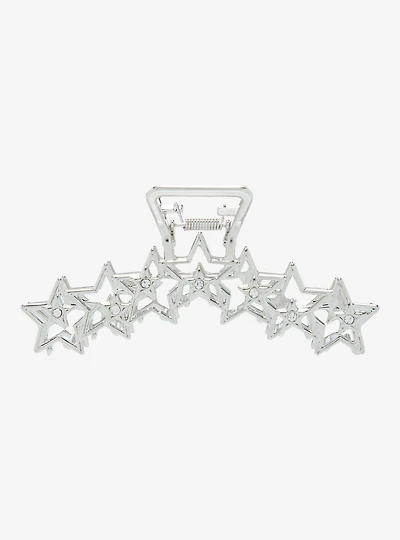 Silver Star Gem Claw Hair Clip