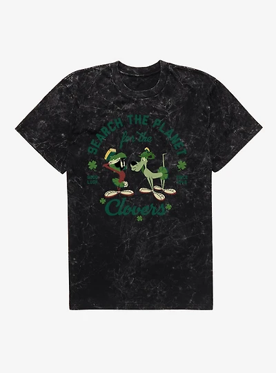 Looney Tunes Marvin The Martian & K-9 Search For Clovers Mineral Wash T-Shirt