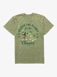 Looney Tunes Marvin The Martian & K-9 Search For Clovers Mineral Wash T-Shirt