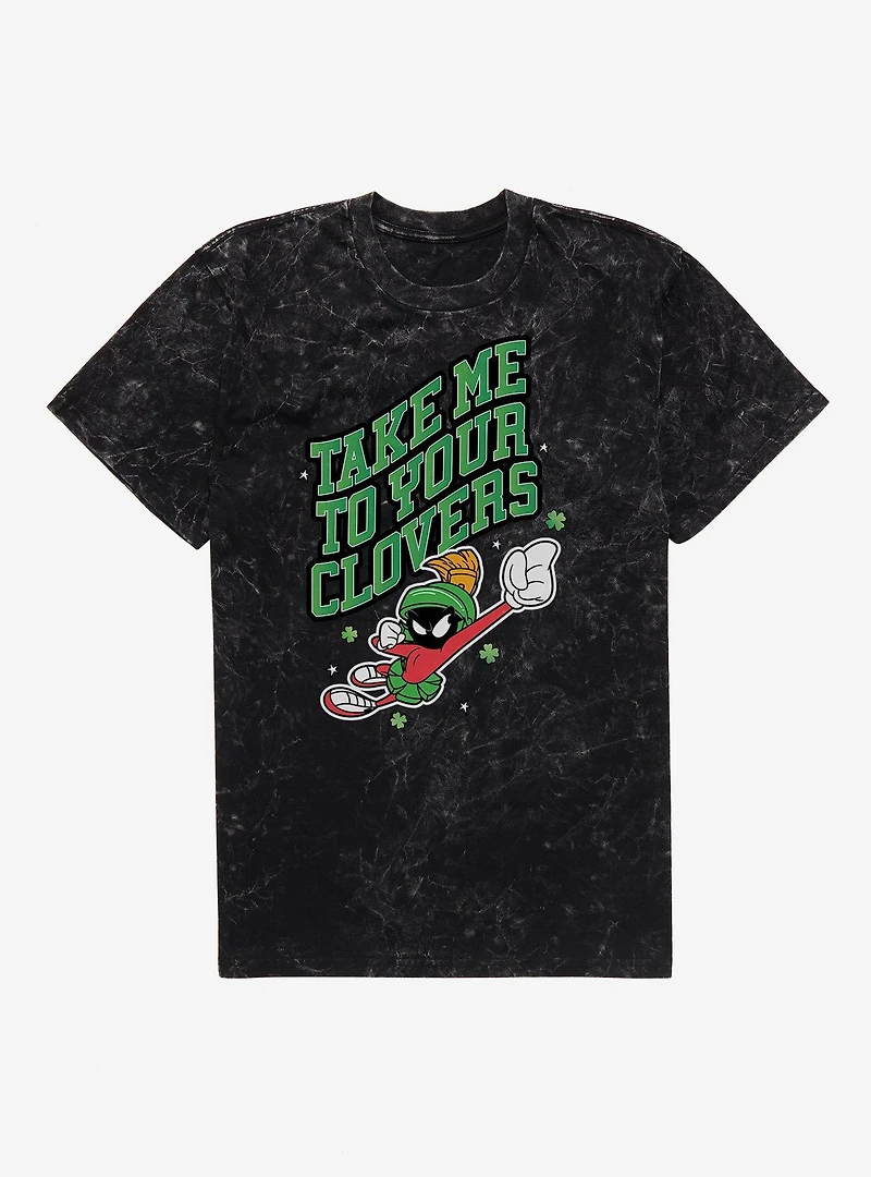 Looney Tunes Marvin The Martian Take Me To Clovers Mineral Wash T-Shirt