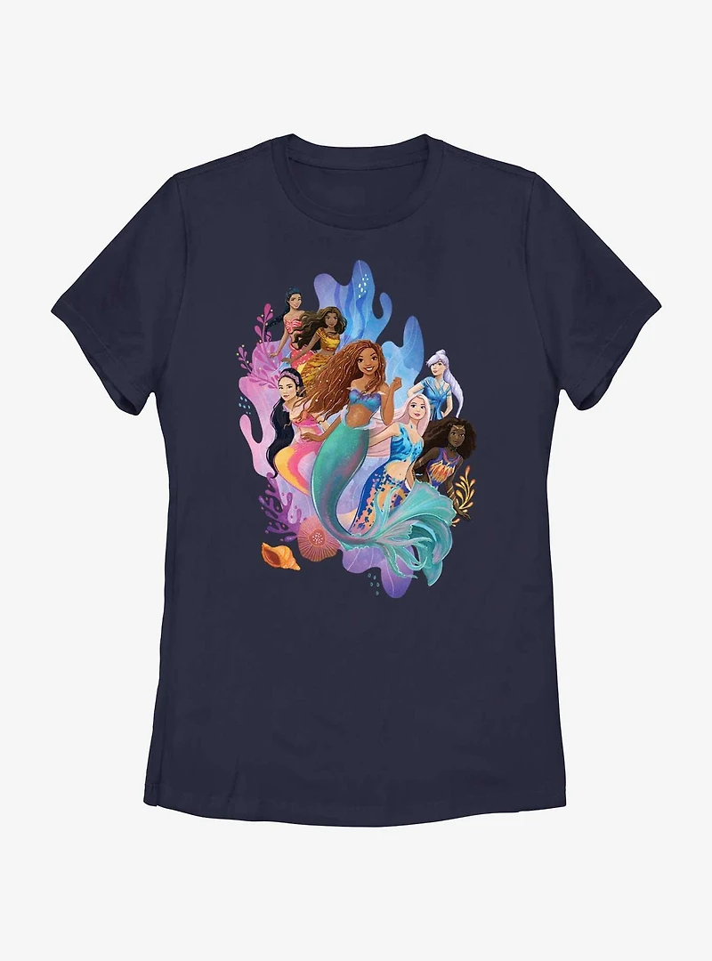 Disney The Little Mermaid Live Action Ariel and Her Sisters Womens T-Shirt