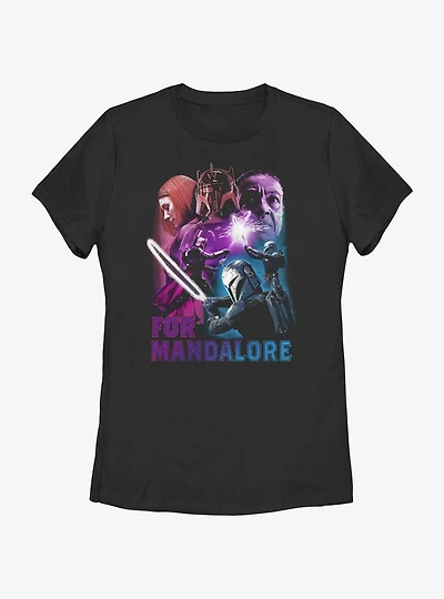 Star Wars The Mandalorian Big Battle Womens T-Shirt