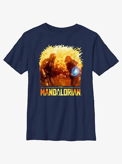 Star Wars The Mandalorian Grogu Force Shield Youth T-Shirt