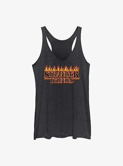 Stranger Things Flaming Logo Girls Tank