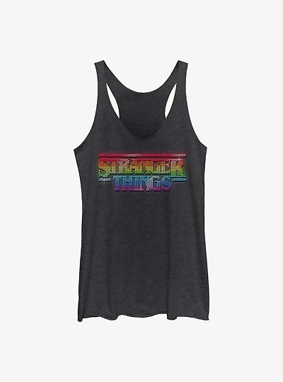 Stranger Things Rainbow Logo Girls Tank