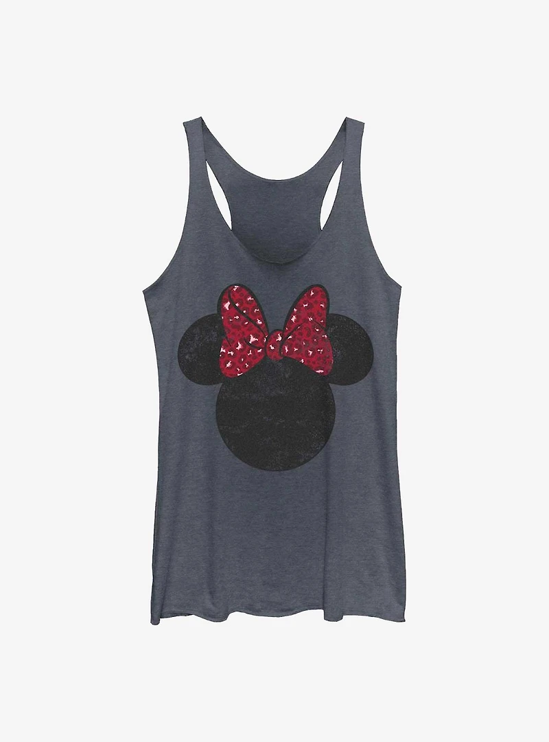 Disney Minnie Mouse Leopard Bow Ears Womens Tank Top
