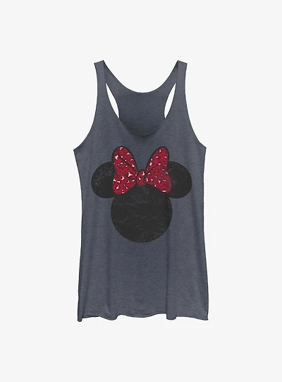 Disney Minnie Mouse Leopard Bow Ears Womens Tank Top