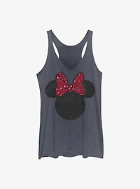 Disney Minnie Mouse Leopard Bow Ears Womens Tank Top