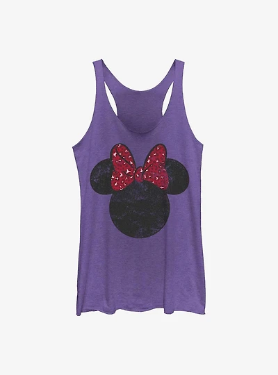 Disney Minnie Mouse Leopard Bow Ears Womens Tank Top