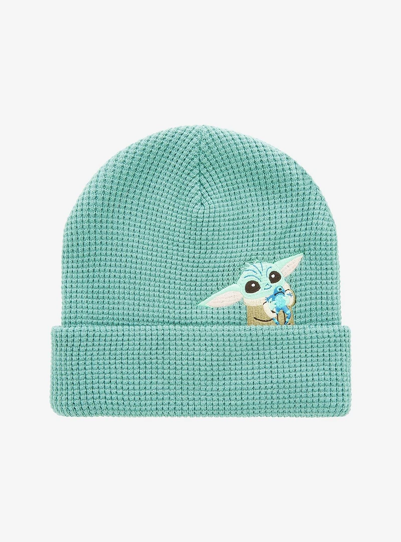 Star Wars The Mandalorian Grogu Waffle Knit Beanie - BoxLunch Exclusive