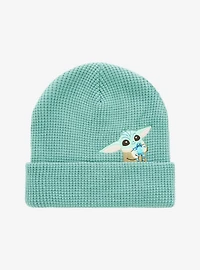 Star Wars The Mandalorian Grogu Waffle Knit Beanie - BoxLunch Exclusive