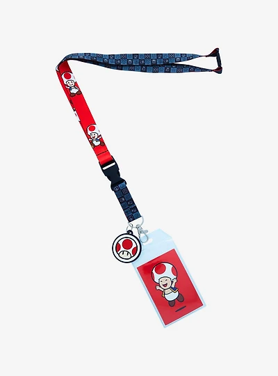 Nintendo Super Mario Bros. Toad Allover Print Lanyard