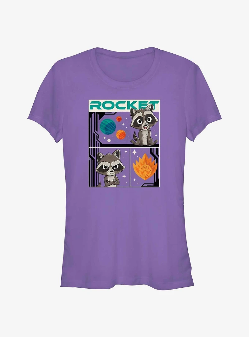 Marvel Guardians of the Galaxy Vol. 3 Baby Rocket Poster Girls T-Shirt