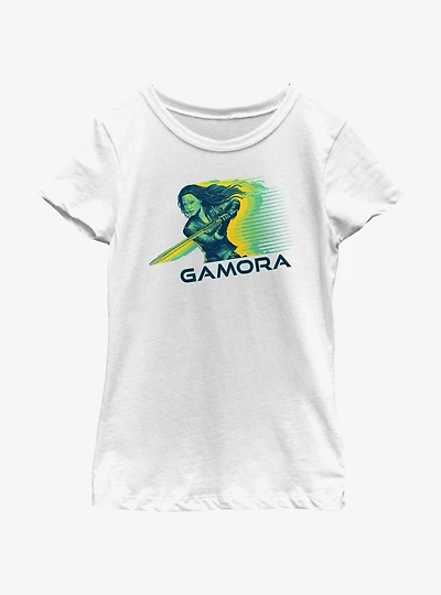 Marvel Guardians of the Galaxy Vol. 3 Gamora Sword Badge Youth Girls T-Shirt