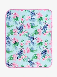 Disney Stitch Tropical Flower Throw Blanket