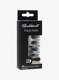 Blackheart Butterfly Rhinestone Faux Nail Set