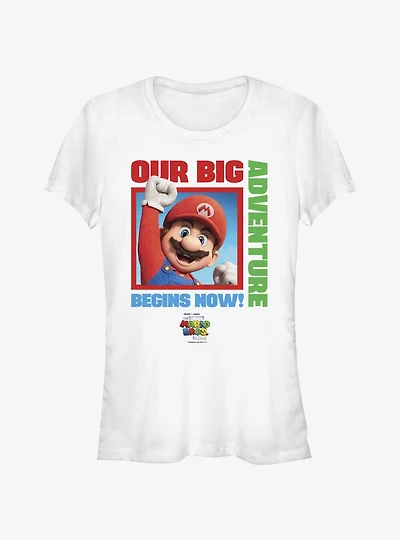 The Super Mario Bros. Movie Mario Our Big Adventure Begins Now Girls T-Shirt