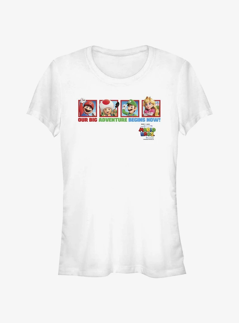 The Super Mario Bros. Movie Big Adventure Toad Luigi & Princess Peach Girls T-Shirt