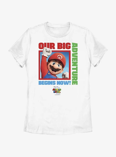 The Super Mario Bros. Movie Our Big Adventure Begins Now Womens T-Shirt