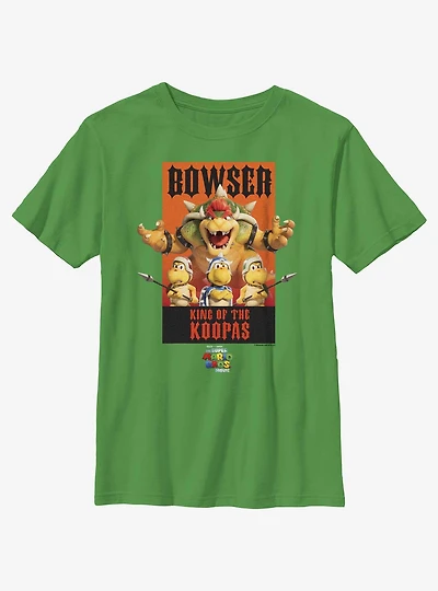 the Super Mario Bros. Movie Bowser King of Koopas Poster Youth T-Shirt