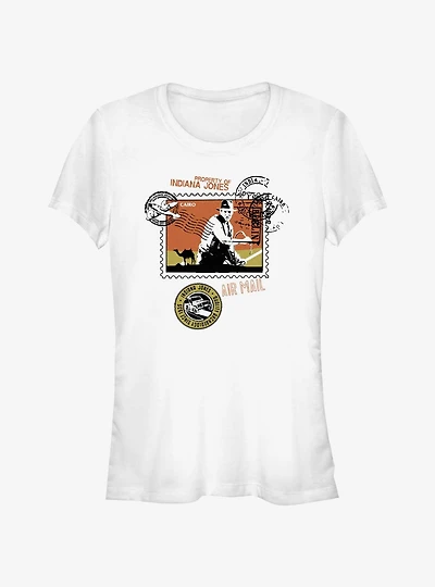 Indiana Jones Postcard Stamp Girls T-Shirt
