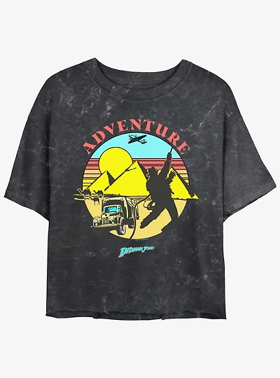 Indiana Jones The Desert Chase Adventure Mineral Wash Girls Crop T-Shirt Hot Topic Web Exclusive