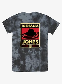 Indiana Jones Hat & Whip Poster Tie-Dye T-Shirt