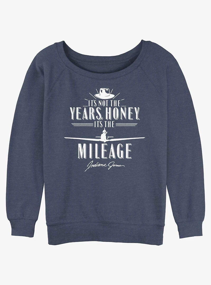 Indiana Jones It's The Mileage Girls Slouchy Sweatshirt