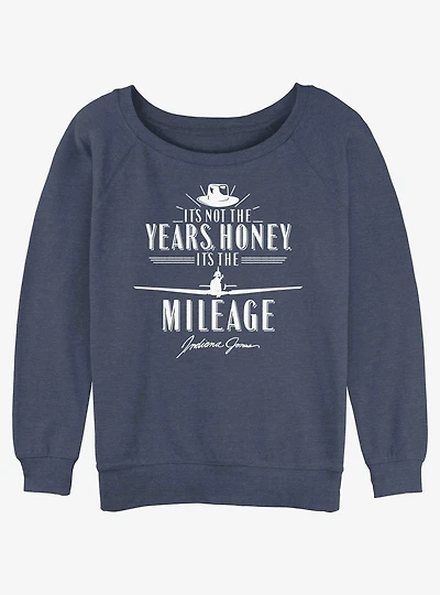 Indiana Jones It's The Mileage Girls Slouchy Sweatshirt