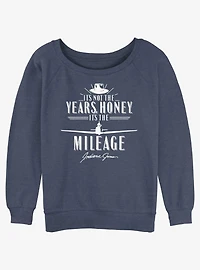 Indiana Jones It's The Mileage Girls Slouchy Sweatshirt