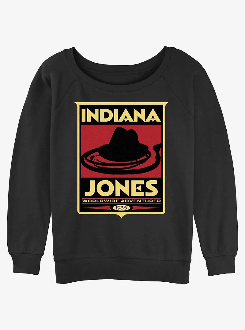 Indiana Jones Hat & Whip Poster Womens Slouchy Sweatshirt