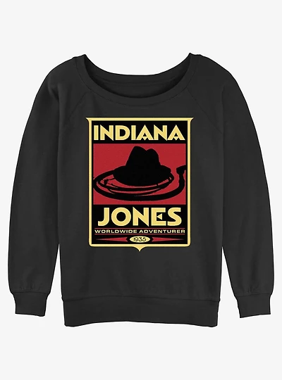 Indiana Jones Hat & Whip Poster Womens Slouchy Sweatshirt