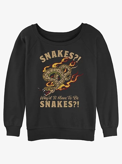Indiana Jones Why'd It Have To Be Snakes Womens Slouchy Sweatshirt