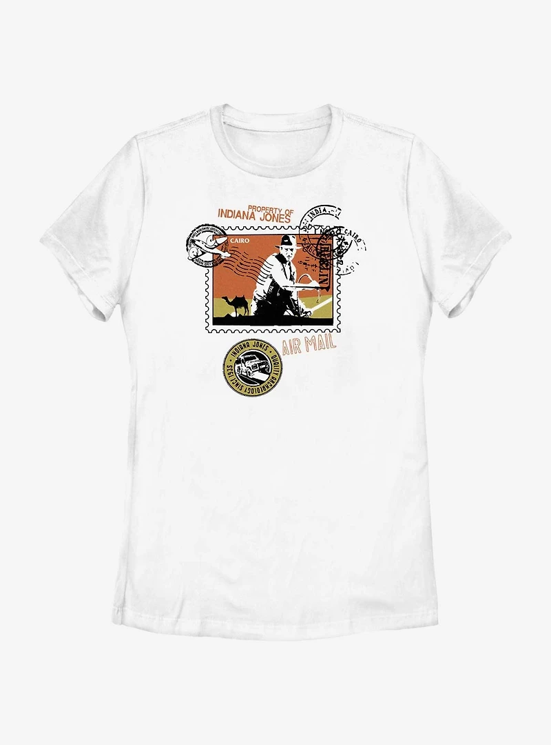 Indiana Jones Postcard Stamp Womens T-Shirt