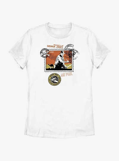 Indiana Jones Postcard Stamp Womens T-Shirt