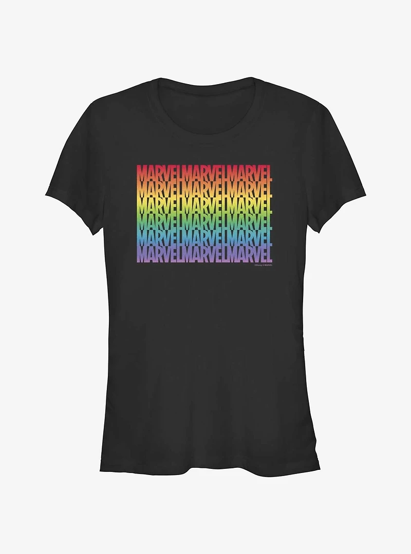 Marvel Avengers Stacked Gradient Pride T-Shirt