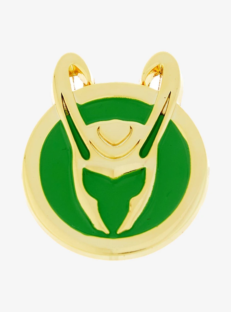 Marvel Loki Helmet Logo Enamel Pin - BoxLunch Exclusive