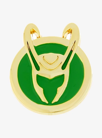 Marvel Loki Helmet Logo Enamel Pin - BoxLunch Exclusive
