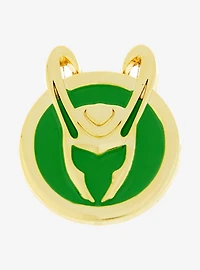 Marvel Loki Helmet Logo Enamel Pin - BoxLunch Exclusive