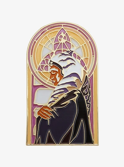 Star Wars Ahsoka Stained Glass Portrait Enamel Pin - BoxLunch Exclusive