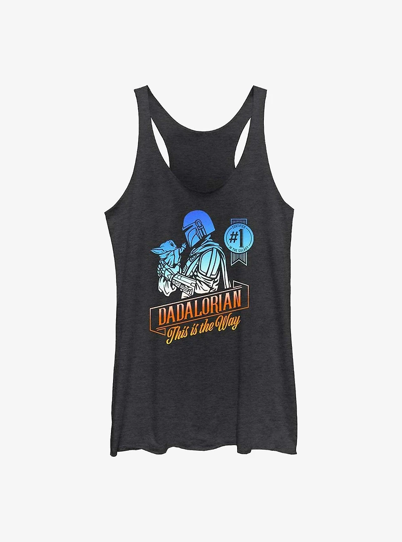 Star Wars The Mandalorian Certified Dadalorian Girls Tank