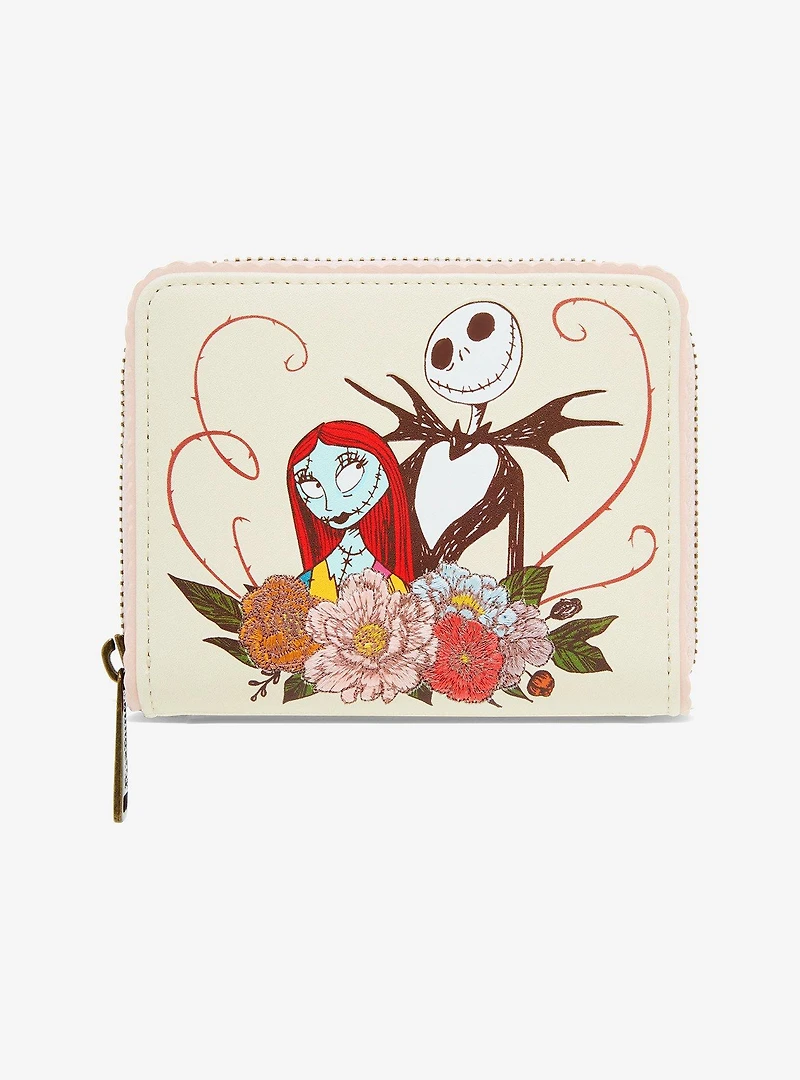 Loungefly Disney The Nightmare Before Christmas Jack & Sally Floral Wallet - BoxLunch Exclusive