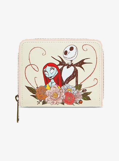 Loungefly Disney The Nightmare Before Christmas Jack & Sally Floral Wallet - BoxLunch Exclusive