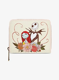 Loungefly Disney The Nightmare Before Christmas Jack & Sally Floral Wallet - BoxLunch Exclusive
