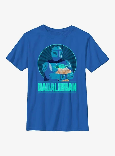Star Wars The Mandalorian Dadalorian Father and Son Portrait Youth T-Shirt