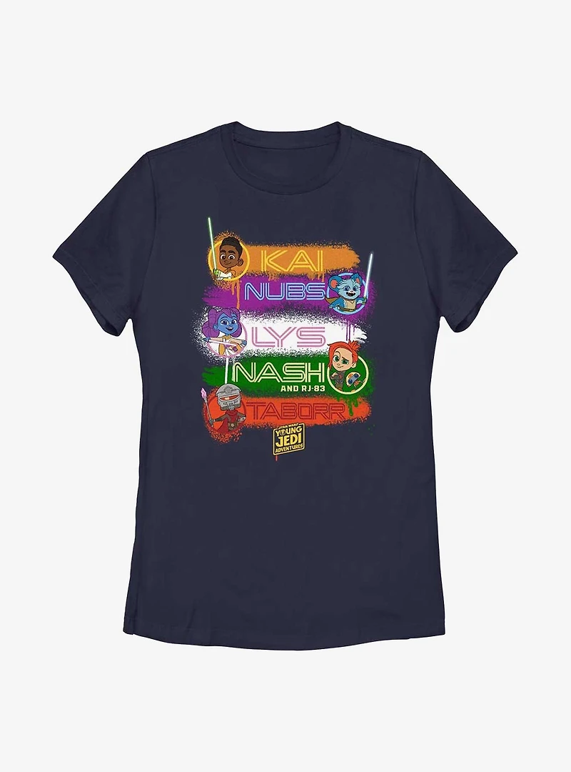 Star Wars: Young Jedi Adventures Names Stack Womens T-Shirt