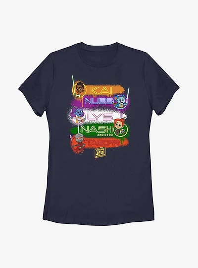 Star Wars: Young Jedi Adventures Names Stack Womens T-Shirt