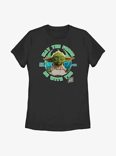 Star Wars: Young Jedi Adventures Master Yoda May The Force Be With You Womens T-Shirt